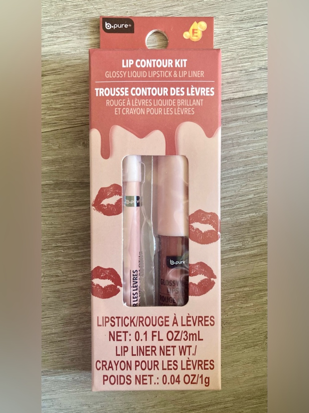 b.pure Lip Contour Kit - Terracotta Rose Glossy Liquid Lipstick & Liner